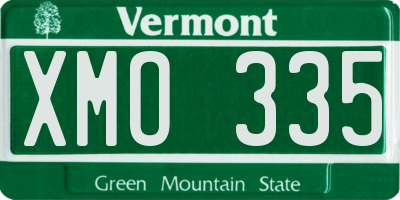 VT license plate XMO335