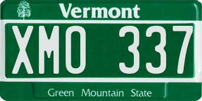 VT license plate XMO337