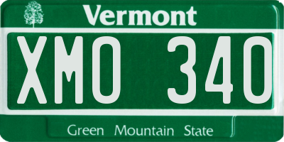 VT license plate XMO340