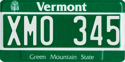 VT license plate XMO345