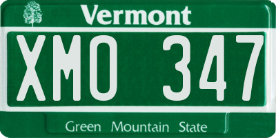 VT license plate XMO347