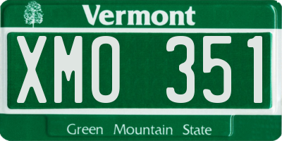 VT license plate XMO351
