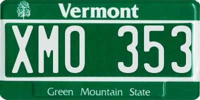 VT license plate XMO353