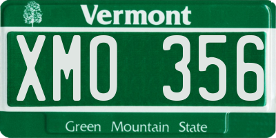 VT license plate XMO356
