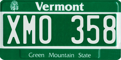 VT license plate XMO358