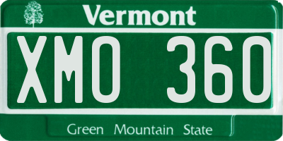 VT license plate XMO360