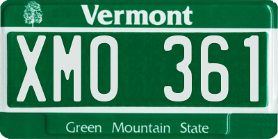 VT license plate XMO361
