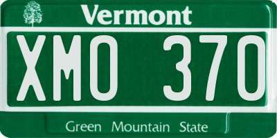 VT license plate XMO370