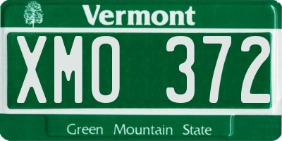 VT license plate XMO372