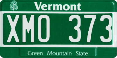 VT license plate XMO373