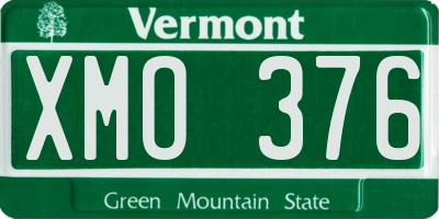 VT license plate XMO376