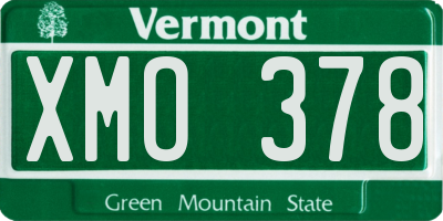 VT license plate XMO378