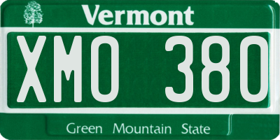 VT license plate XMO380
