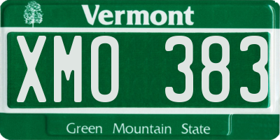 VT license plate XMO383