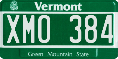 VT license plate XMO384