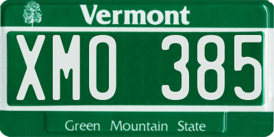 VT license plate XMO385