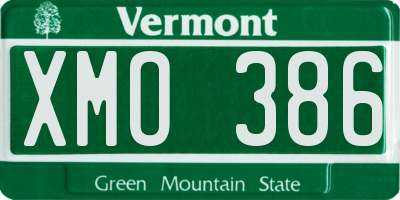 VT license plate XMO386