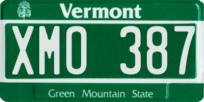VT license plate XMO387