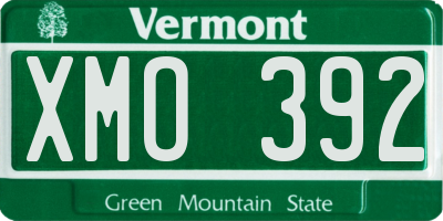 VT license plate XMO392