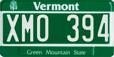 VT license plate XMO394
