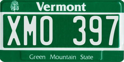VT license plate XMO397