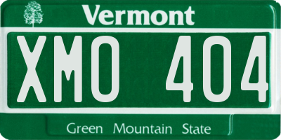 VT license plate XMO404