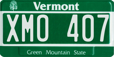 VT license plate XMO407