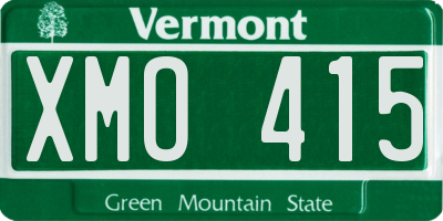 VT license plate XMO415
