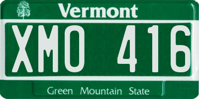 VT license plate XMO416