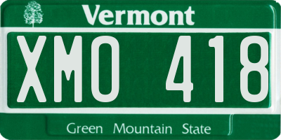 VT license plate XMO418