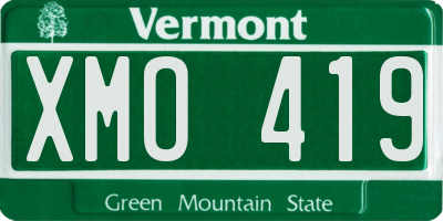 VT license plate XMO419