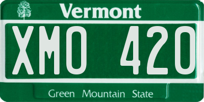 VT license plate XMO420