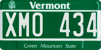 VT license plate XMO434