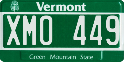 VT license plate XMO449