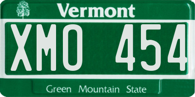 VT license plate XMO454