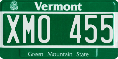 VT license plate XMO455