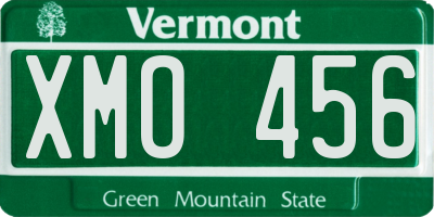 VT license plate XMO456