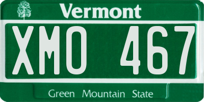 VT license plate XMO467
