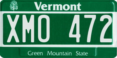 VT license plate XMO472