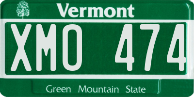 VT license plate XMO474