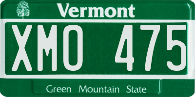 VT license plate XMO475