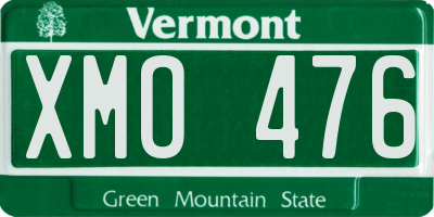 VT license plate XMO476