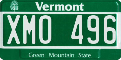 VT license plate XMO496