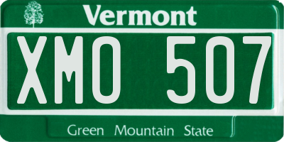 VT license plate XMO507