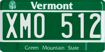 VT license plate XMO512