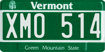 VT license plate XMO514