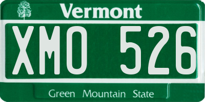 VT license plate XMO526