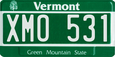 VT license plate XMO531