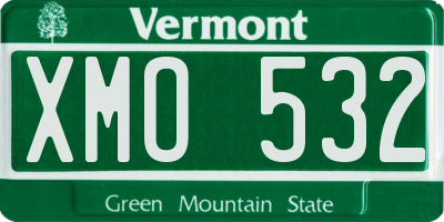 VT license plate XMO532