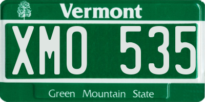 VT license plate XMO535